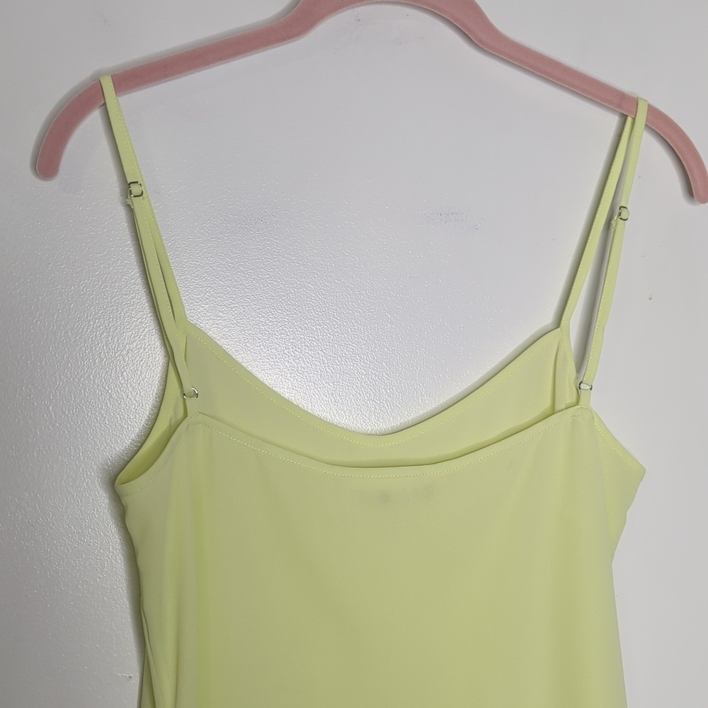 Saloni Camisole Slip Dress Flirty Lightweight Fairy Chartreuse 4 - Picture 5 of 10